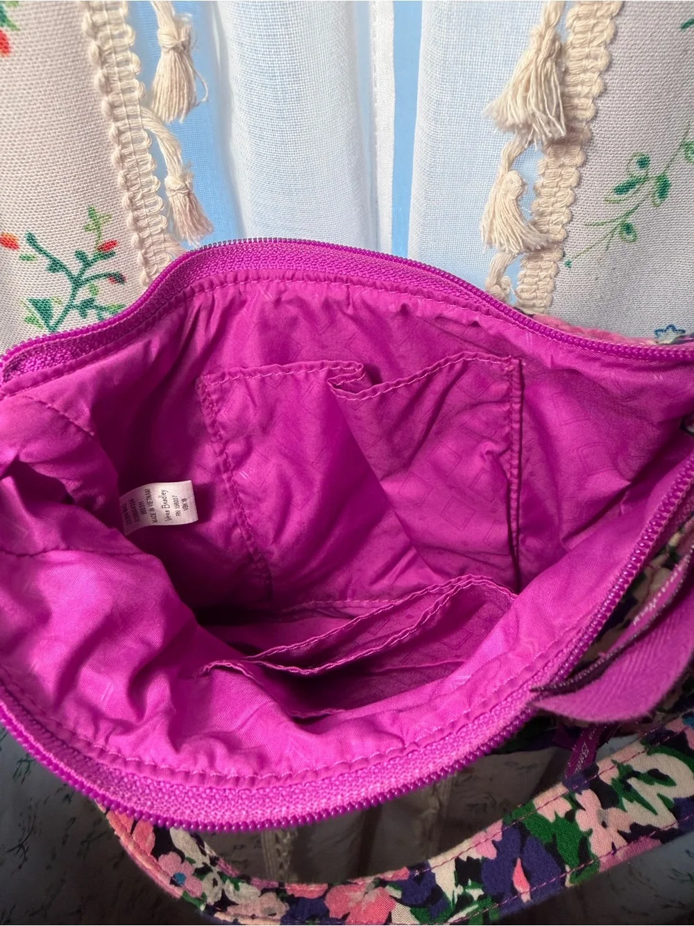 Vera Bradley Floral Crossbody Shoulder Bag - Pink & Black